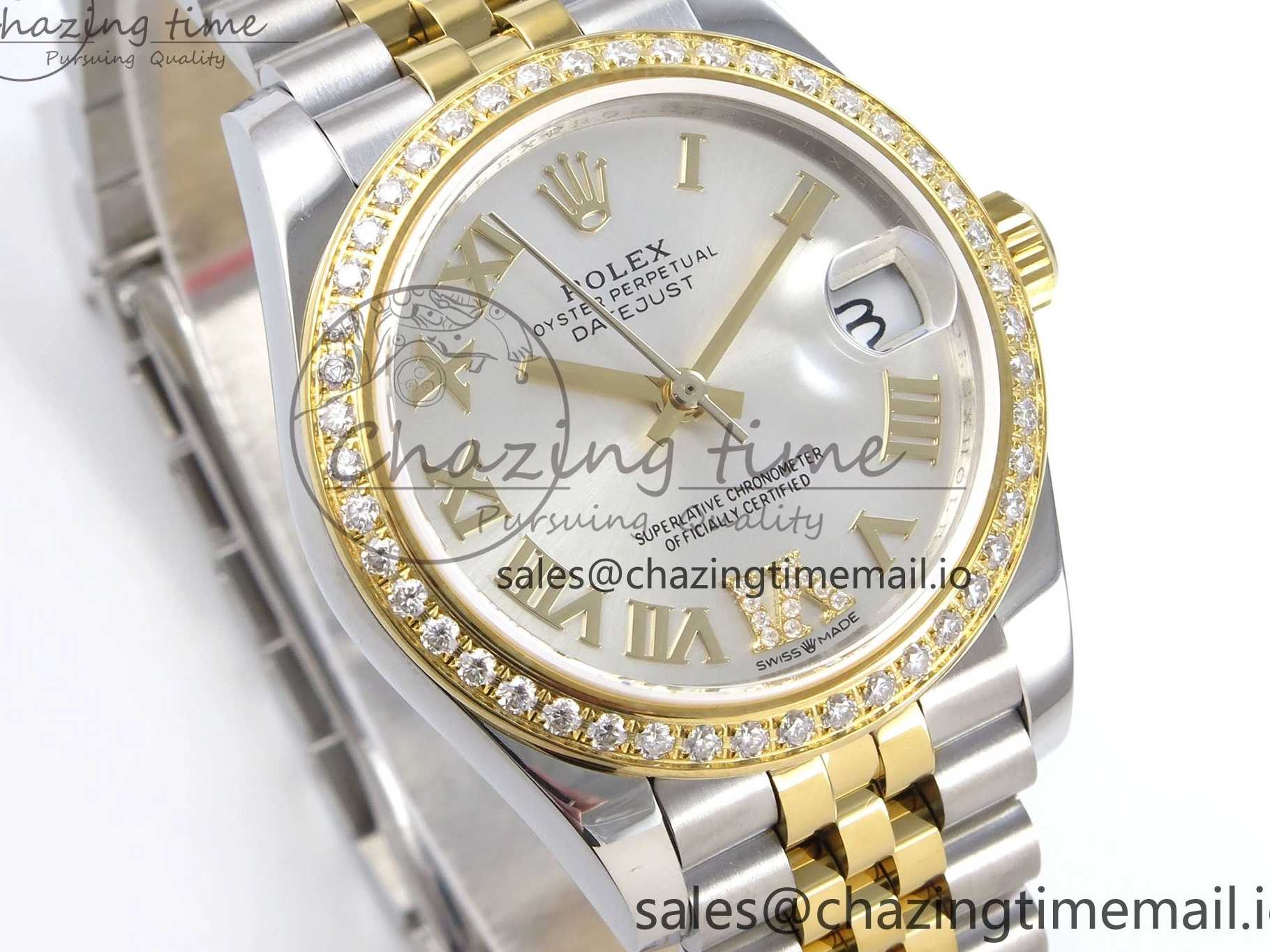 JARF DateJust Diamonds Steel Bracelet Silver 1:1 904L Jubilee Edition Roman Dial on 31 YG 278383RBR Best SS HZ2236 0521